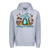 Heather Grey with god all things are possible matthew 19 26 Premium Hoodie - JahusDesignShop
