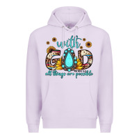 Lilac with god all things are possible matthew 19 26 Premium Hoodie - JahusDesignShop