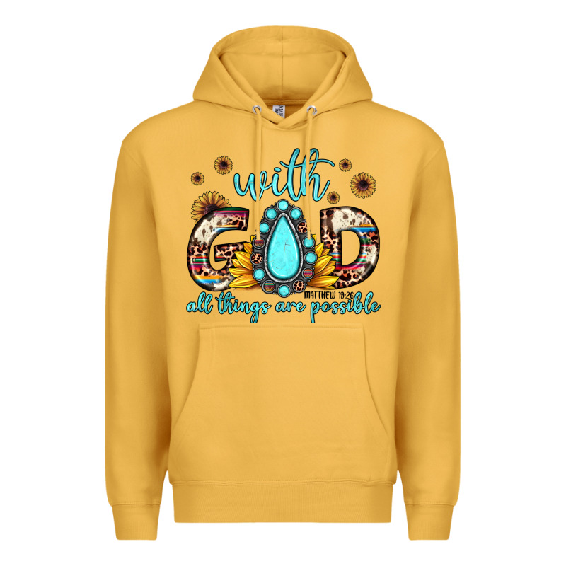 With God All Things Are Possible Matthew 19 26 Premium Hoodie by JahusDesignShop | Teevron
