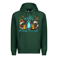 Sports Green with god all things are possible matthew 19 26 Premium Hoodie - JahusDesignShop