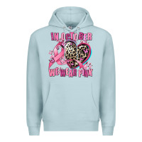 Blue Mist western leopard  in october we wear pink heart Premium Hoodie - AdoDesignShop