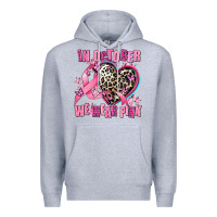 Heather Grey western leopard  in october we wear pink heart Premium Hoodie - AdoDesignShop