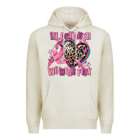 Oatmeal Heather western leopard  in october we wear pink heart Premium Hoodie - AdoDesignShop
