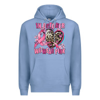 Colony Blue western leopard  in october we wear pink heart Premium Hoodie - AdoDesignShop