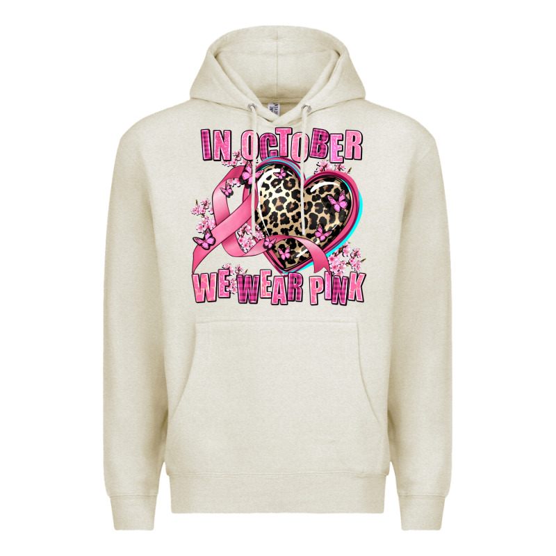 Western Leopard  In October We Wear Pink Heart Premium Hoodie by AdoDesignShop | Teevron