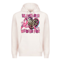 Pale Pink western leopard  in october we wear pink heart Premium Hoodie - AdoDesignShop