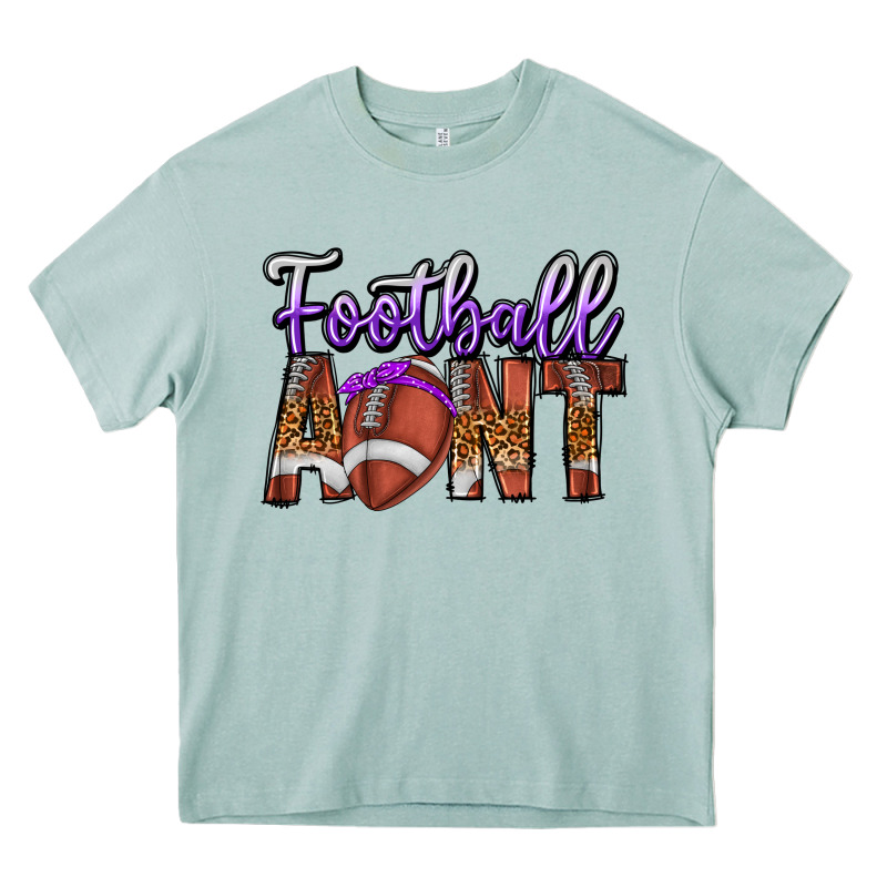Football Aunt Heavy Core Tee by CowhideDigitalArt | Teevron