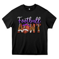 Black Football Aunt Heavy Core Tee - CowhideDigitalArt