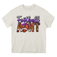 Cream Football Aunt Heavy Core Tee - CowhideDigitalArt