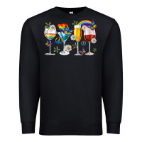 Black pride lgbtq wine cups and glasses Premium Sweatshirt - texasbilliewilder