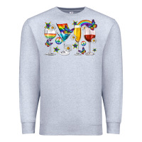 Heather Grey pride lgbtq wine cups and glasses Premium Sweatshirt - texasbilliewilder