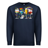 Navy pride lgbtq wine cups and glasses Premium Sweatshirt - texasbilliewilder