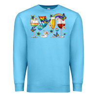 Ocean Blue pride lgbtq wine cups and glasses Premium Sweatshirt - texasbilliewilder