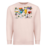 Pale Pink pride lgbtq wine cups and glasses Premium Sweatshirt - texasbilliewilder