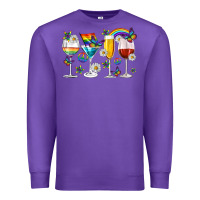 Purple pride lgbtq wine cups and glasses Premium Sweatshirt - texasbilliewilder