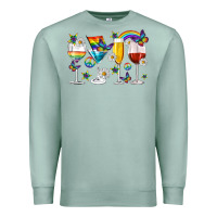 Seafoam pride lgbtq wine cups and glasses Premium Sweatshirt - texasbilliewilder