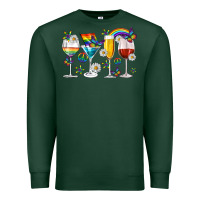 Sports Green pride lgbtq wine cups and glasses Premium Sweatshirt - texasbilliewilder