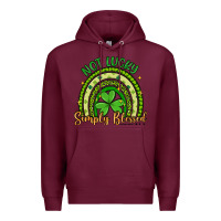 Burgundy not lucky simply blessed rainbow Premium Hoodie - Artiststas