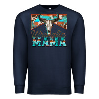 Navy wranglin mama Premium Sweatshirt - Zillion Design Studio