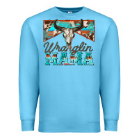 Ocean Blue wranglin mama Premium Sweatshirt - Zillion Design Studio