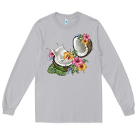 Moon Dust coconut with tropical leavers and flowers Long Sleeve Tee - BarkalooDesign