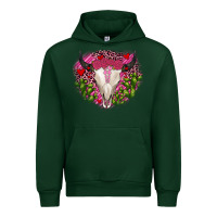 Forest Green bull skull cactus valentines Urban Hoodie - JahusDesignShop