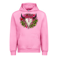 Fuchsia Pink bull skull cactus valentines Urban Hoodie - JahusDesignShop