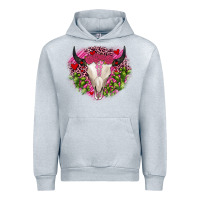 Heather Grey bull skull cactus valentines Urban Hoodie - JahusDesignShop