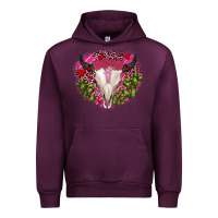 Mauve Wine bull skull cactus valentines Urban Hoodie - JahusDesignShop
