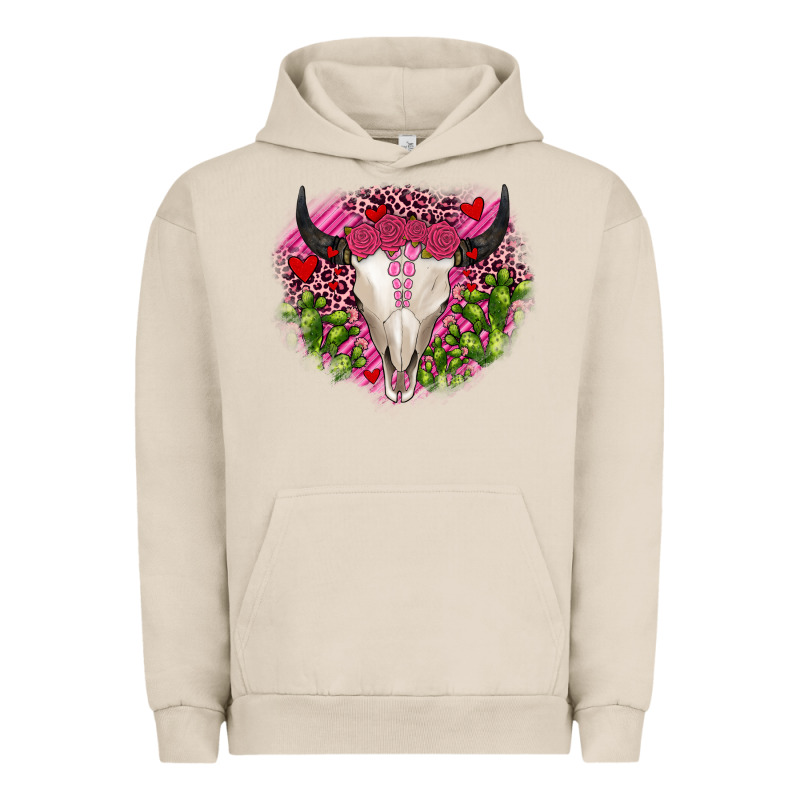 Bull Skull Cactus Valentines Urban Hoodie by JahusDesignShop | Teevron