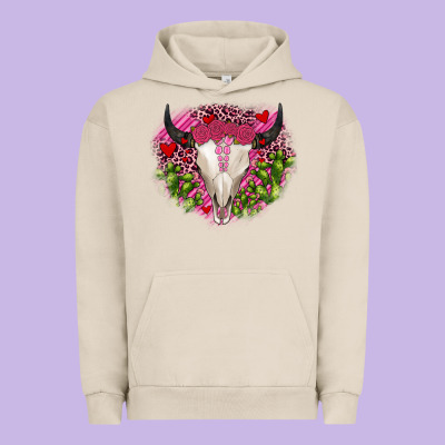 Bull Skull Cactus Valentines Urban Hoodie Designed By Jahusdesignshop