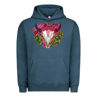 Pigment Midnight Navy bull skull cactus valentines Urban Hoodie - JahusDesignShop