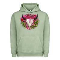 Pigment Oil Green bull skull cactus valentines Urban Hoodie - JahusDesignShop