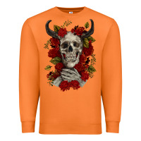Carrot Bull Human Skull With Roses Premium Sweatshirt - RanaPortraitStore