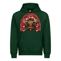 Forest Green valentines highland cow rainbow Urban Hoodie - JahusDesignShop