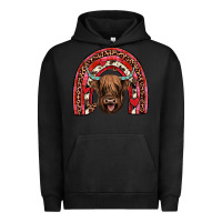 Pigment Black valentines highland cow rainbow Urban Hoodie - JahusDesignShop