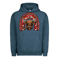 Pigment Midnight Navy valentines highland cow rainbow Urban Hoodie - JahusDesignShop