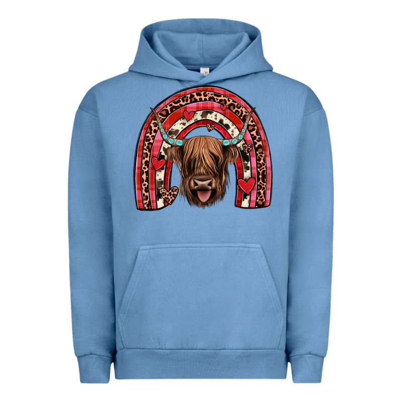 Valentines Highland Cow Rainbow Urban Hoodie by JahusDesignShop | Teevron