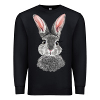 Black Bunny Face Premium Sweatshirt - RanaPortraitStore