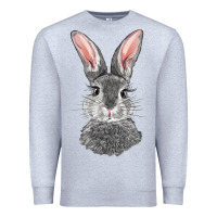 Heather Grey Bunny Face Premium Sweatshirt - RanaPortraitStore