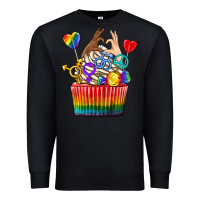 Black pride rainbow cupcake Premium Sweatshirt - texasbilliewilder