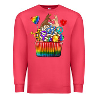 Cardinal pride rainbow cupcake Premium Sweatshirt - texasbilliewilder