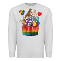 Dove Grey pride rainbow cupcake Premium Sweatshirt - texasbilliewilder