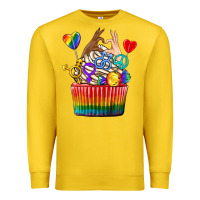 Lemon pride rainbow cupcake Premium Sweatshirt - texasbilliewilder