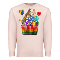 Pale Pink pride rainbow cupcake Premium Sweatshirt - texasbilliewilder