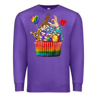Purple pride rainbow cupcake Premium Sweatshirt - texasbilliewilder