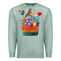 Seafoam pride rainbow cupcake Premium Sweatshirt - texasbilliewilder