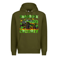 Army Green shamrock crusher Premium Hoodie - Artiststas