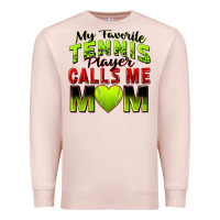 Pale Pink my favorite tennis player calls me mom Premium Sweatshirt - Zillion Design Studio