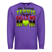Purple my favorite tennis player calls me mom Premium Sweatshirt - Zillion Design Studio